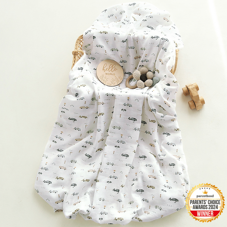 Joey & Mom Luxuriously Soft Bamboo Cotton Swaddle Bundle (3 in 1)