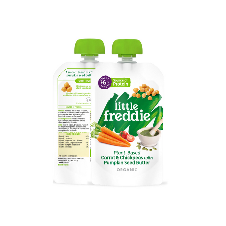 Little Freddie Carrot & Chickpeas with Pumpkin Seed Butter Pouches(120g) - 6m+