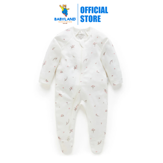 Purebaby Organic Sleepsuit - Vanilla Blossom