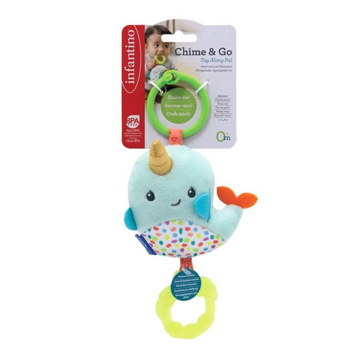 Infantino Chrime & Go Tag Along Pal - Narwhal (0m+)