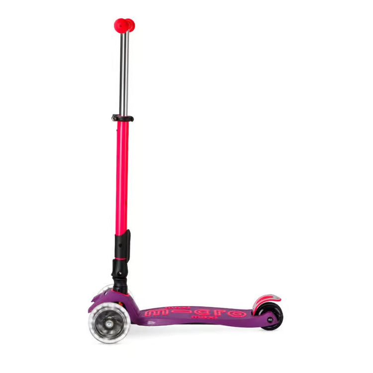 Micro 228 Maxi Deluxe Foldable Neon LED Scooter - Ultra Pink (5-12 Years)