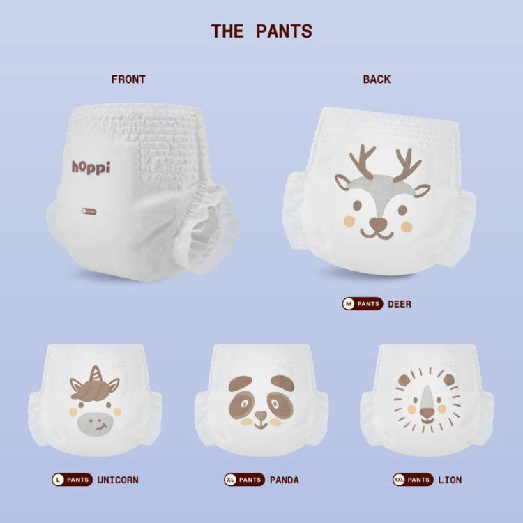 Hoppi The Play Diaper Pants INSTANT ABSORPTION (M42/L38/XL32/XXL28) x 1 Pack
