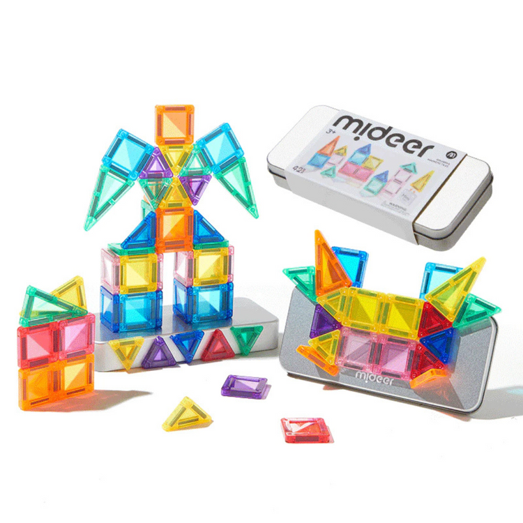 Mideer Mini Colorful Magnetic Tiles Pocket Set - Paperbox 66pcs