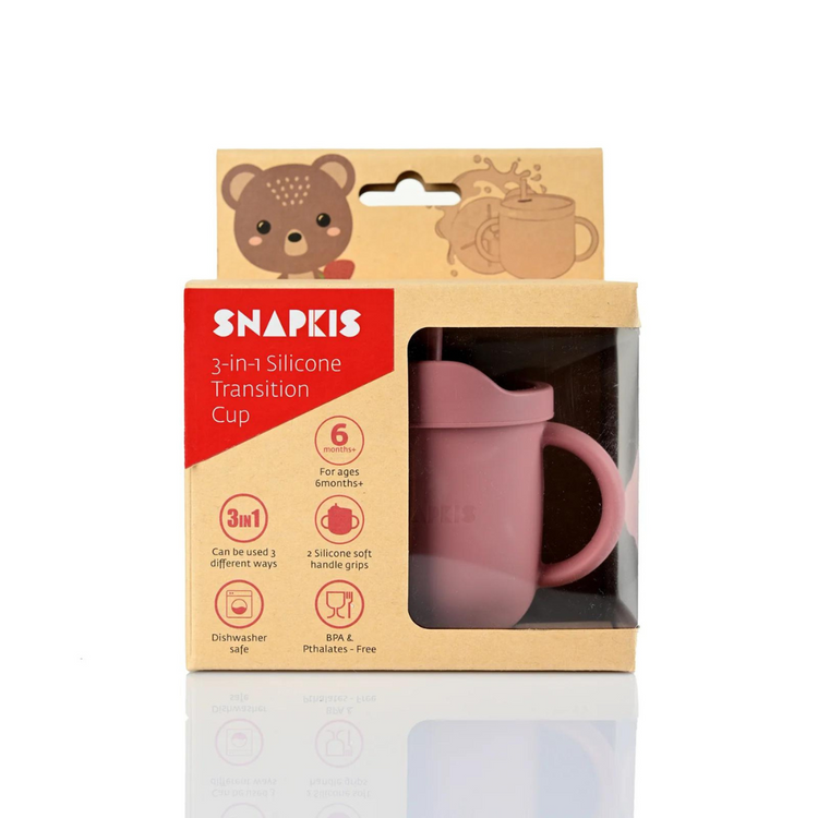 Snapkis 3-In-1 Silicone Transition Cup (6m+)