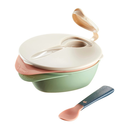 Tommee Tippee Easy Scoop Bowl With Travel Lid & Feeding Spoon