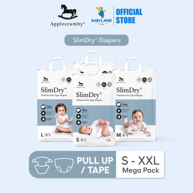 Applecrumby SlimDry+ Diapers (Mega)