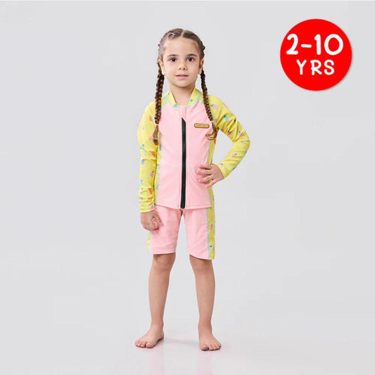 Cheekaaboo AquaLite Swimsuit Nylon 2-Piece UPF50+ Peach Pineapple