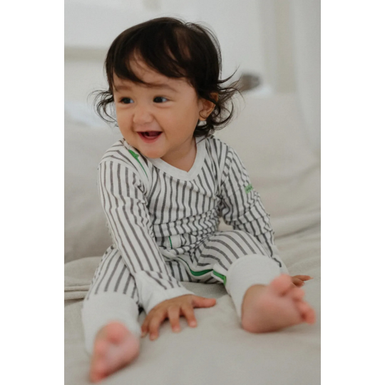 Hamako Tencel Micromodal Jippa Suit - Striped Fog