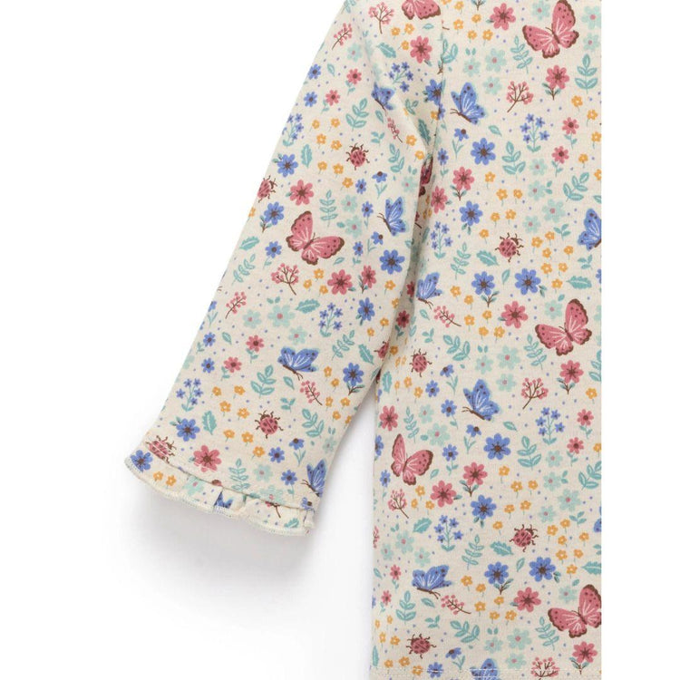 Purebaby Organic Sapphire Butterfly Print Thick Layering Top