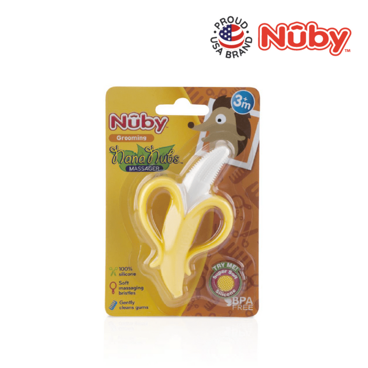 Nuby Banana Toothbrush with 360 Degree Bristles (3m+)