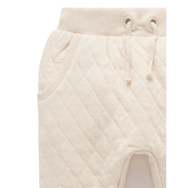 Purebaby Organic Quilted Track Pants - Wheat Melange