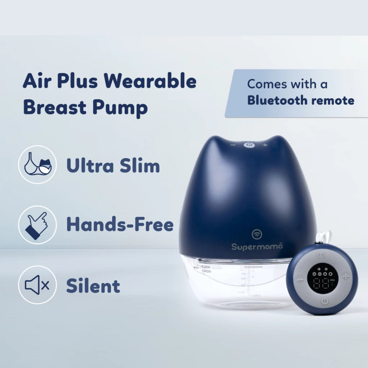 SuperMama Air Plus Wearable Double Breast Pump with Remote