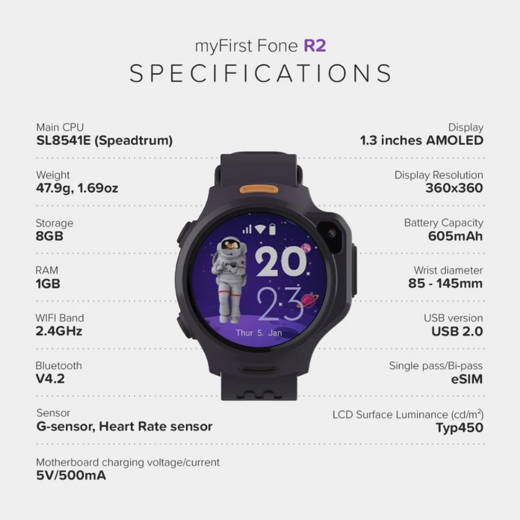 NEW SMARTWATCH myFirst Fone R2 4G Watch Phone for Kids with Voice Video Call GPS Tracking Messaging Gift Idea for Kids