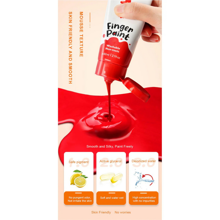 Mideer Non Toxic & Washable Finger Paint 12 Colour