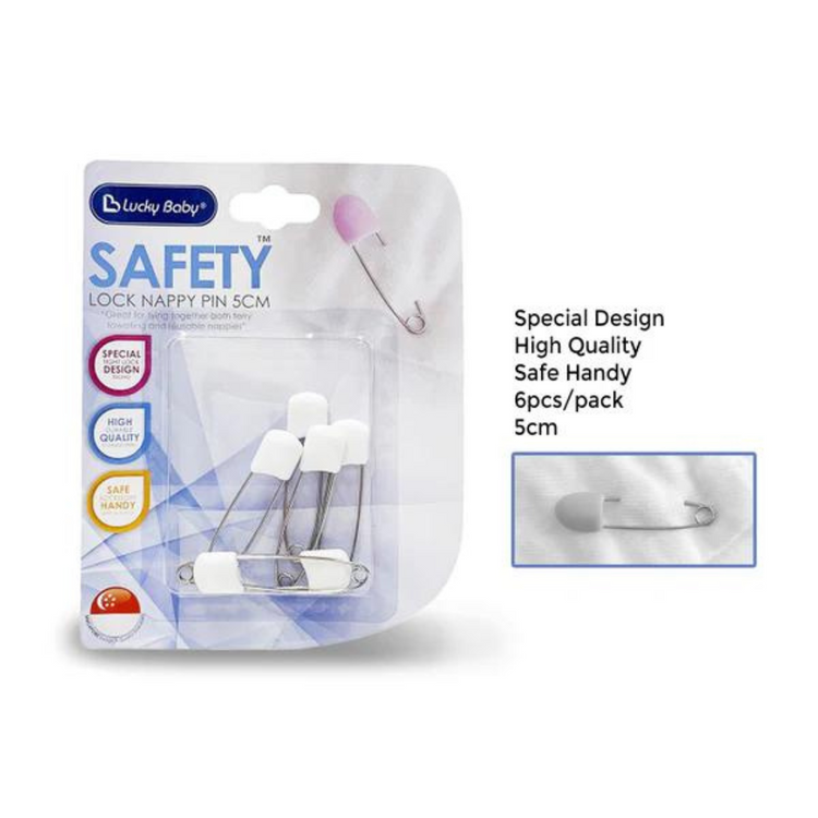 Lucky Baby Safety™ Lock Nappy Pins (5cm)
