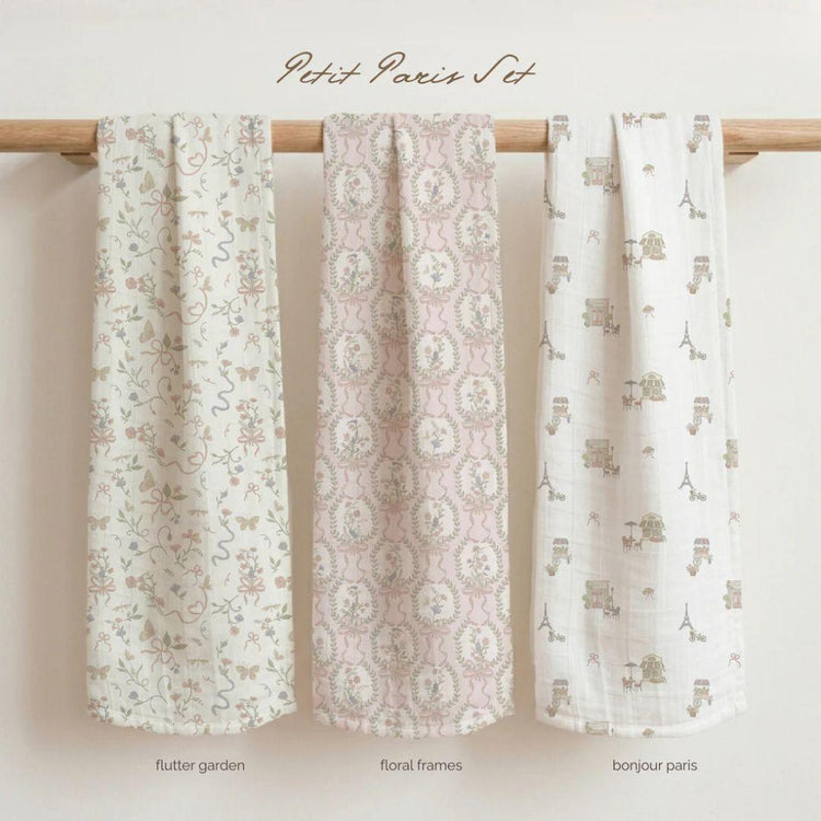 Joey & Mom Luxuriously Soft Bamboo Cotton Baby Swaddle (Set of 3) | Eczema Friendly