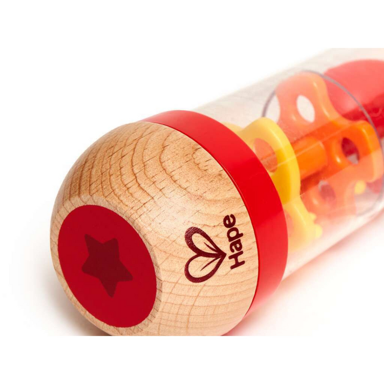 Hape 0327 Beaded Raindrops Rattle - Red For Baby Age 6 Months+