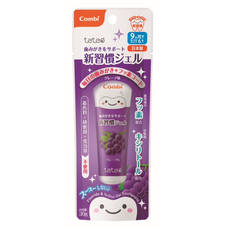 Combi Baby Teteo Gel Dentifrice Toothpaste 30g (9m+) (Grape, Strawberry)