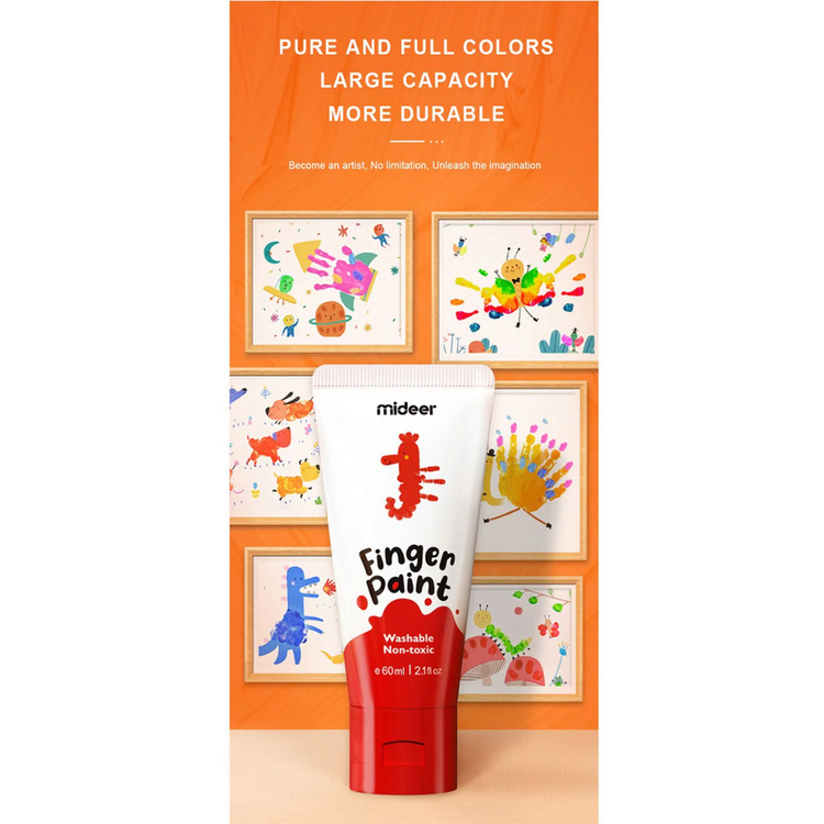 Mideer Non Toxic & Washable Finger Paint 12 Colour