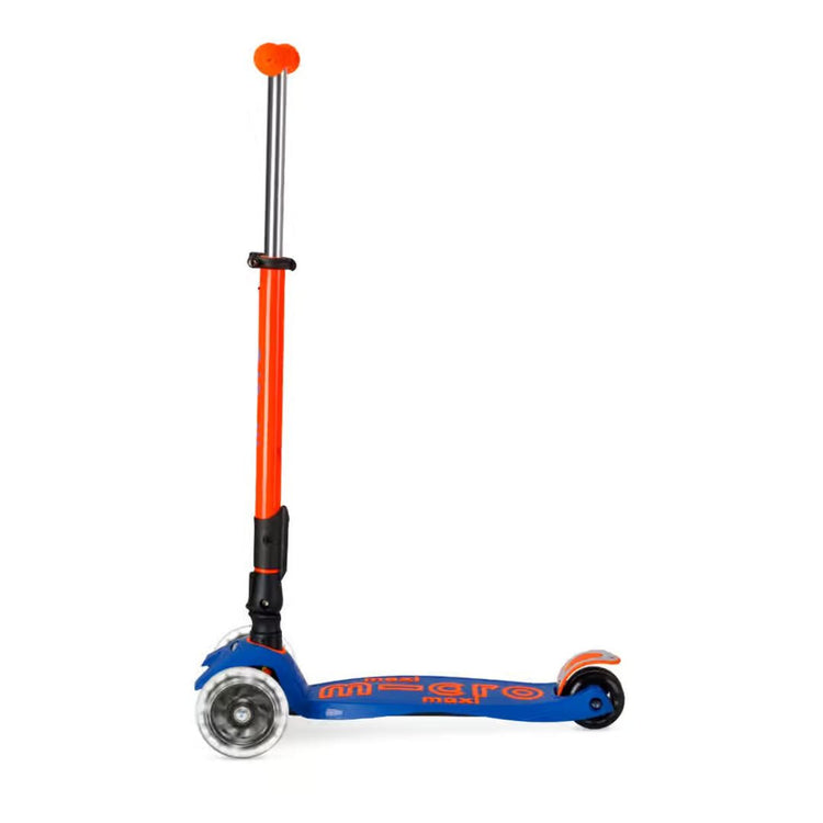 Micro 227 Maxi Deluxe Foldable Neon LED Scooter - Blaze Orange (5-12 Years)