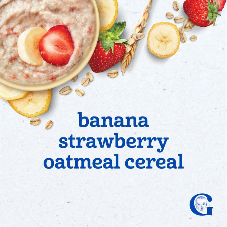 Gerber Lil Bits Oatmeal Banana Strawberry Cereal 227g (12+ months)