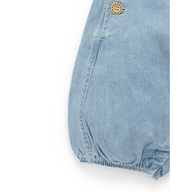 Purebaby Organic Toucan Overall Set - Faded Denim