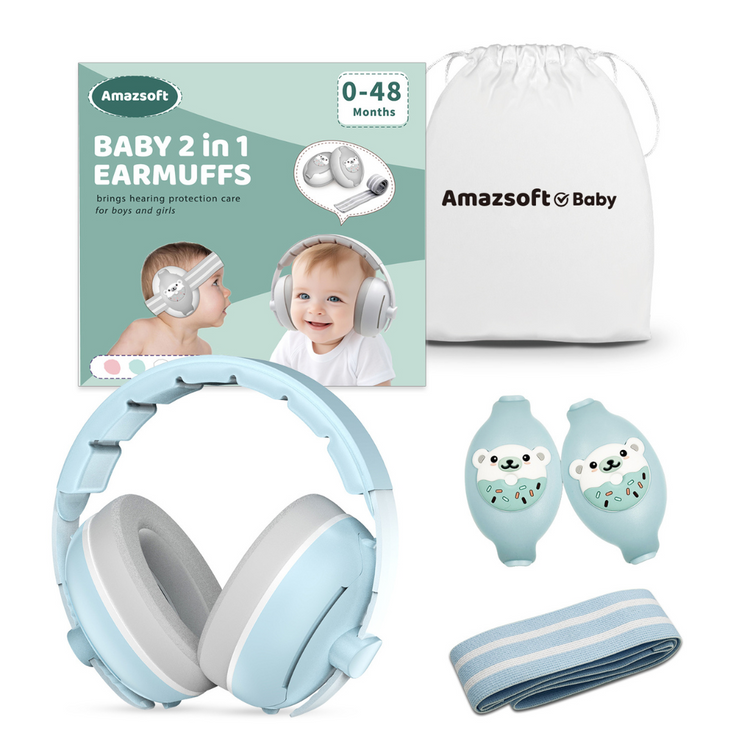 Gaabi Baby 2 in 1 Earmuffs | Headband Hearing Protection (0-48m)