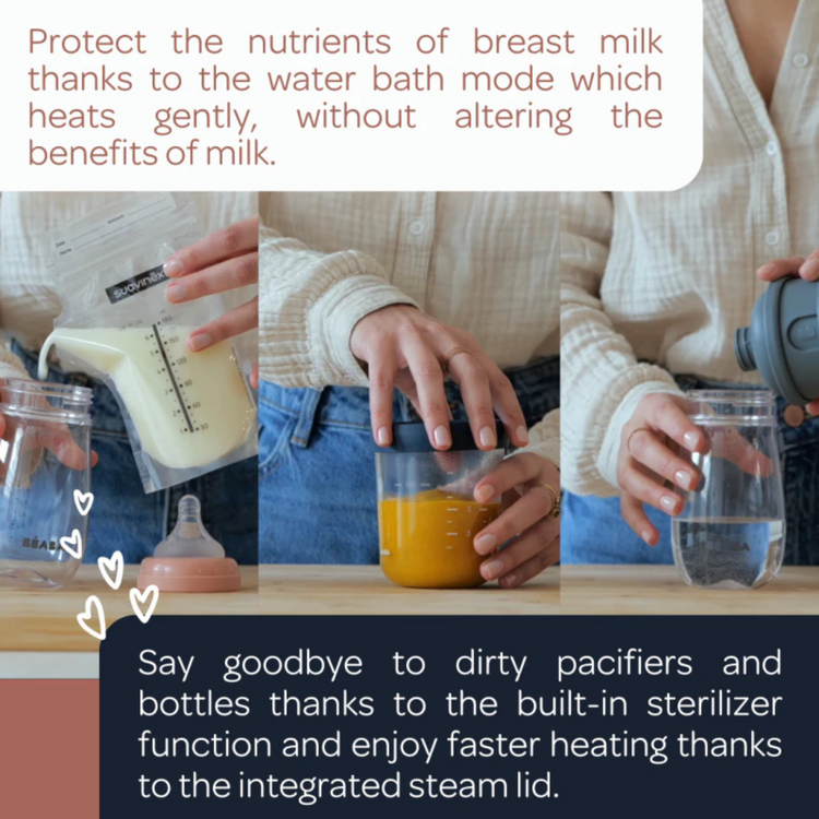 Beaba 5 in 1 Multi Milk Warmer - Night Blue -Water bath mode, Defrost mode, Babyfood mode, Fast mode,Sterilization mode