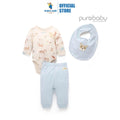 Purebaby Organic Garden Puppy Print 3 Piece Gift Set