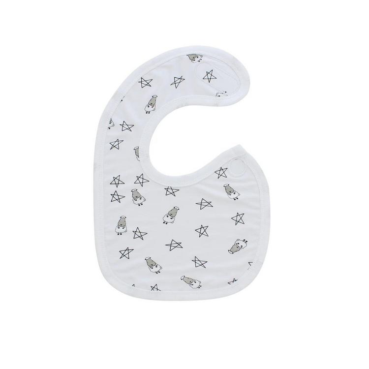 Baa Baa Sheepz Small Star & Sheep White Bib