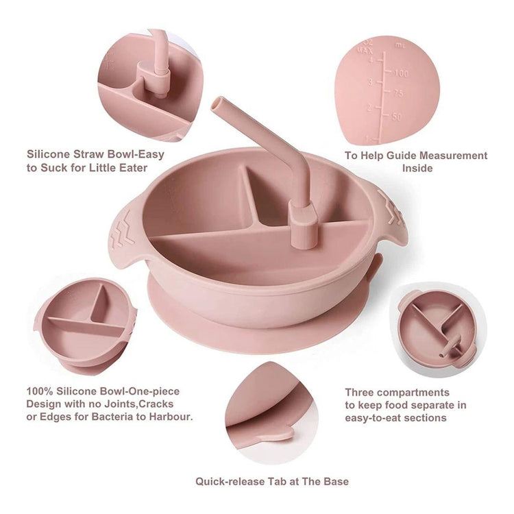 Haakaa Silicone Divided Suction Bowl - Bluestone (6m+)