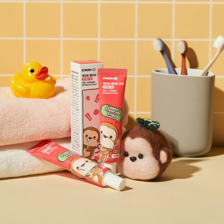 K-Mom Baby Non Fluorine Toothpaste - Strawberry 30g