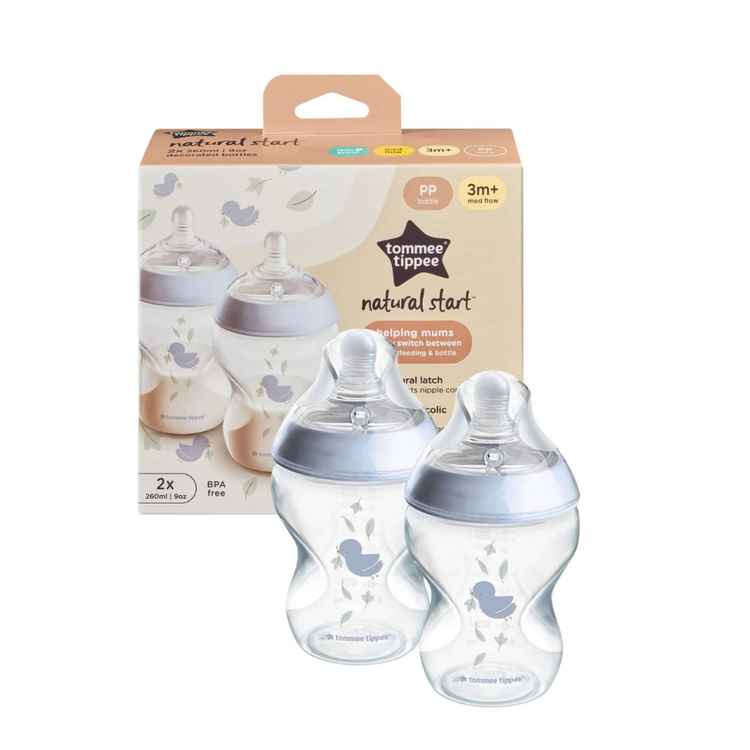 Tommee Tippee Natural Start PP Bottle 260ml - 2 Pack (Blue)