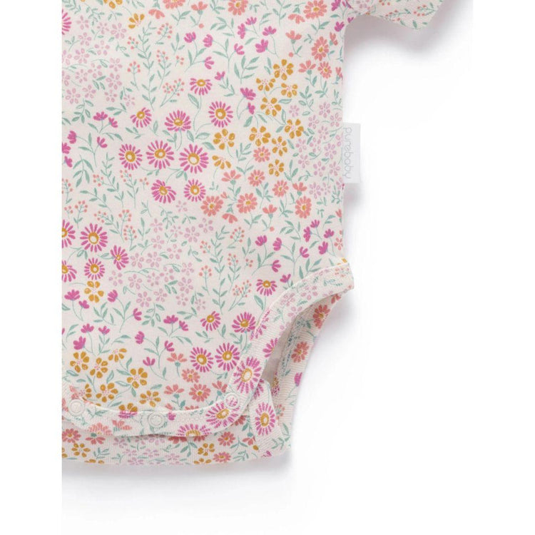 Purebaby Organic Garden Petals Print Baby Kids Printed Bodysuit