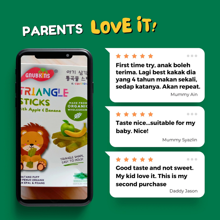 Little Baby Grains Triangle Sticks Organic Snack - 2 Flavours (6 months onwards)