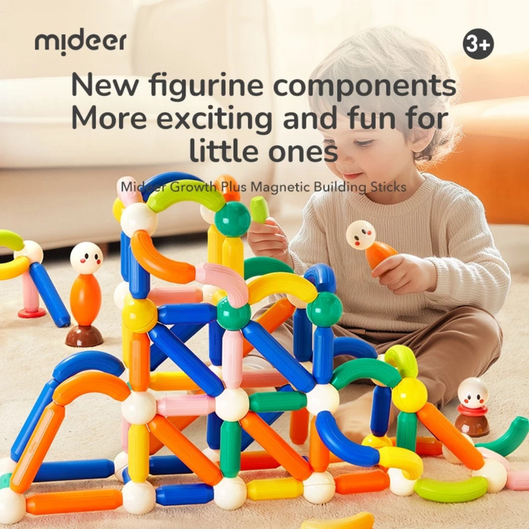 Mideer Growth Plus Magnetic Building Sticks 32pcs