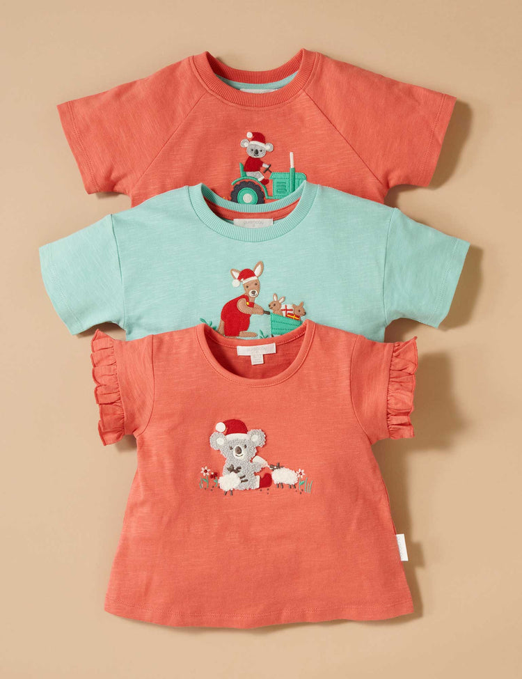 Purebaby Organic Christmas Morning Tee Vintage Red