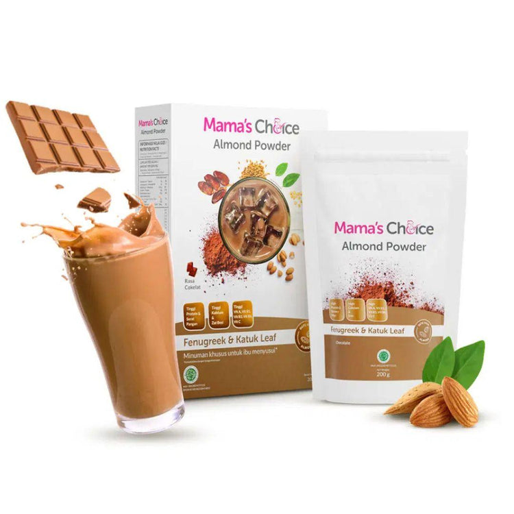 Mama's Choice Almond Milk Powder - Chocolate | Natural Maternity Milk Powder with DHA for Breastfeeding