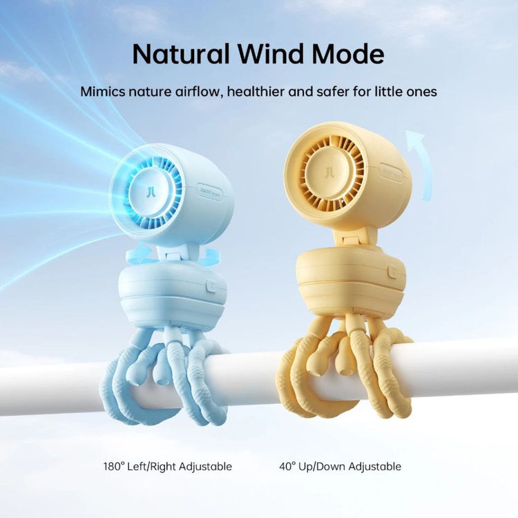 JisuLife Stroller Fan 4 (5000mAh) 38H Long Battery Ultra Quiet Octopus Fan