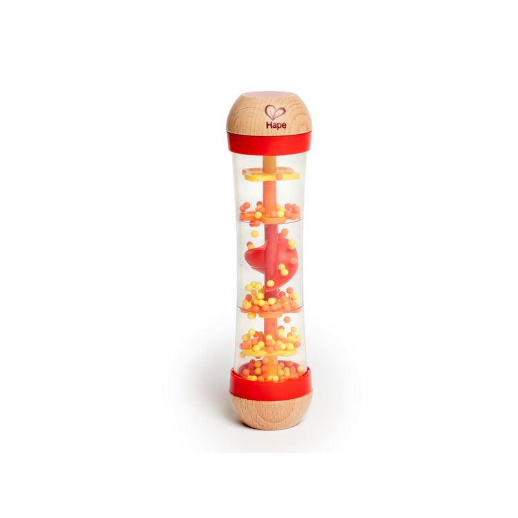 Hape 0327 Beaded Raindrops Rattle - Red For Baby Age 6 Months+