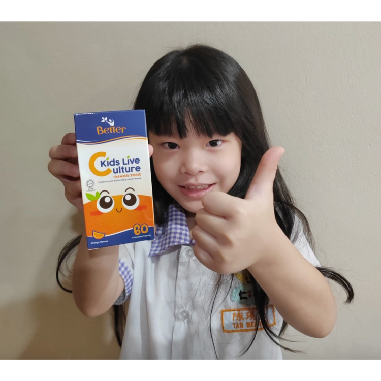 (HALAL) Better Kids Live Culture Chewable Tablet 60’s. Probiotic – 100% Natural Colours and No Preservatives