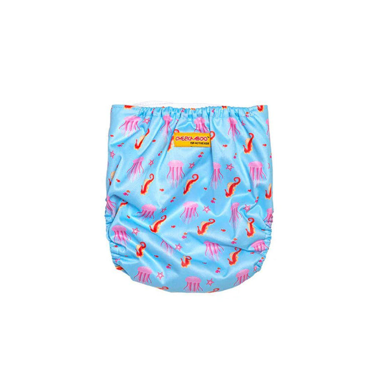 Cheekaaboo 2-in-1 Reusable Swim Diaper - Pink Jellyfish (Newborn - 36 Months)