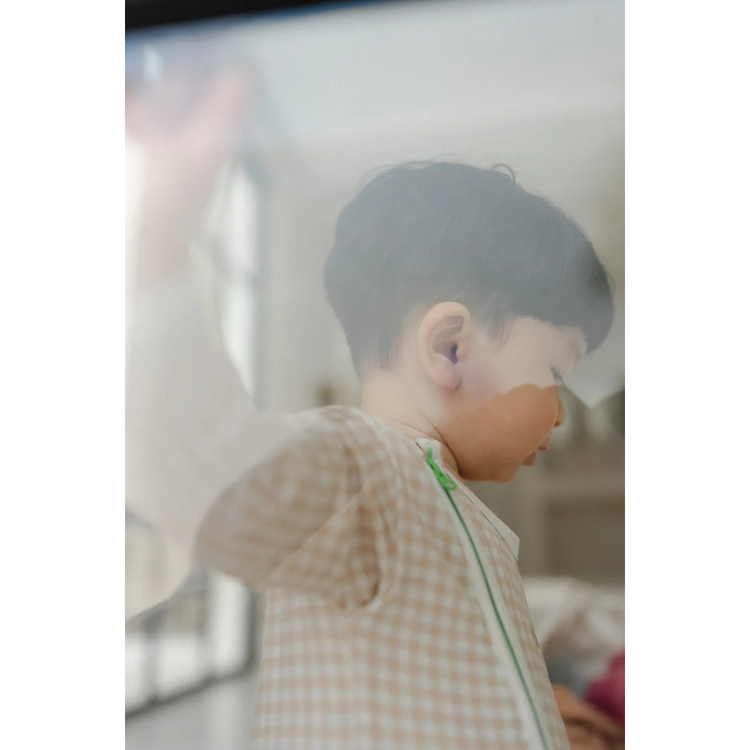 Hamako Tencel Micromodal Jippa Suit - Creme Gigham