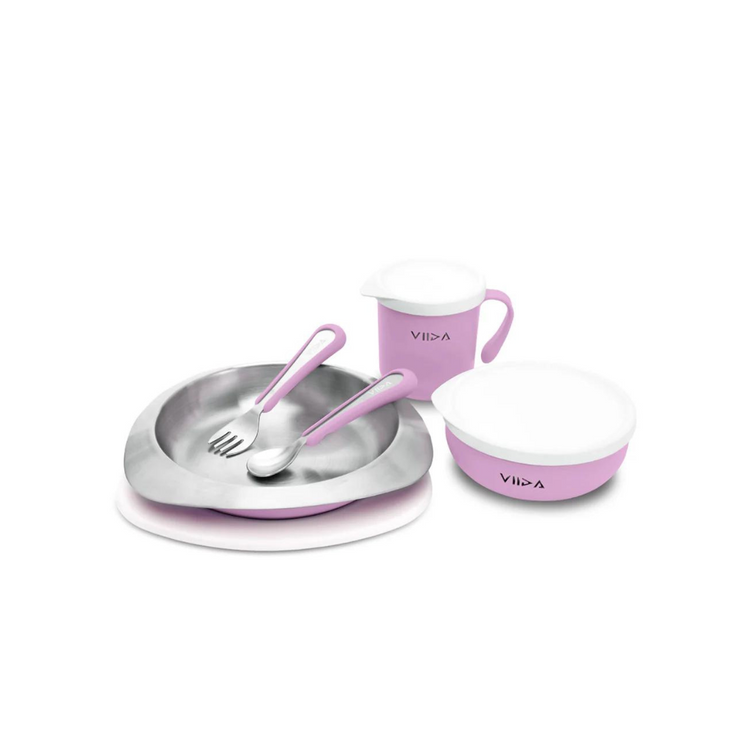 Viida Soufflé Antibacterial Stainless Steel Kids Tableware Set