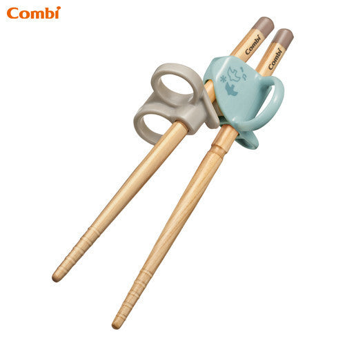 Combi Baby Education Chopsticks Wood Right Hand - Blue