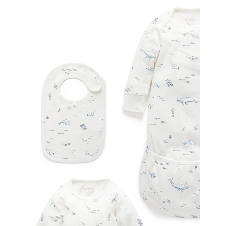 Purebaby Organic Newborn Hospital Pack - Vanilla Nautical