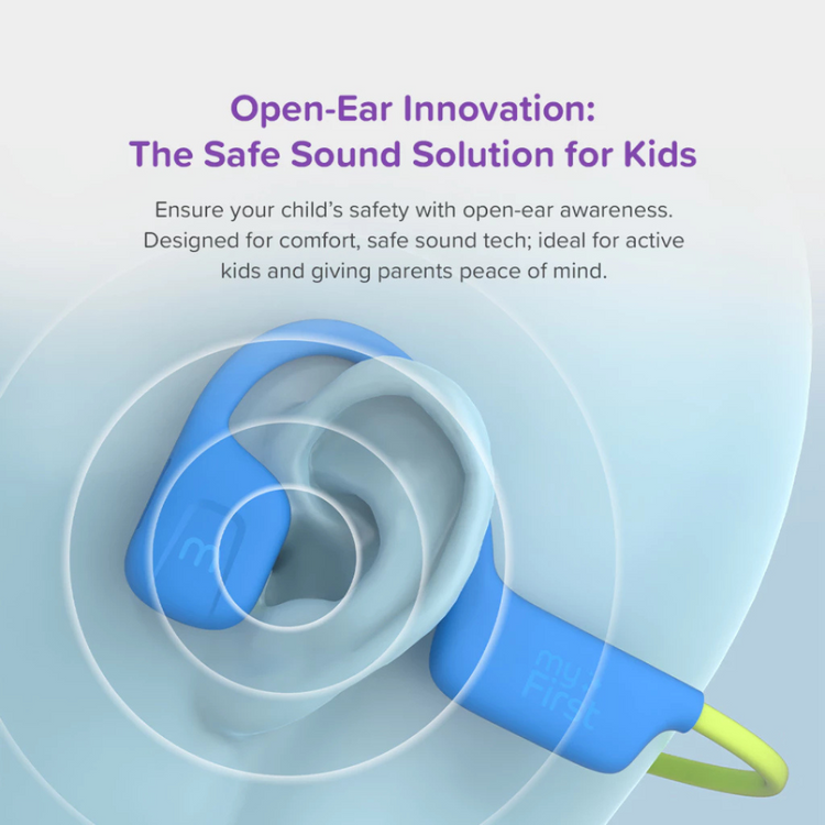 myFirst Headphones AirWaves - Bone Conduction Wireless Bluetooth Headphones for Kids