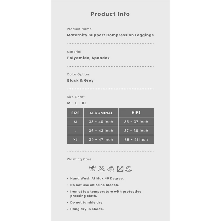 Shapee Maternity Compression Support Leggings Black - pregnant legging, exercise pants, tummy support pants