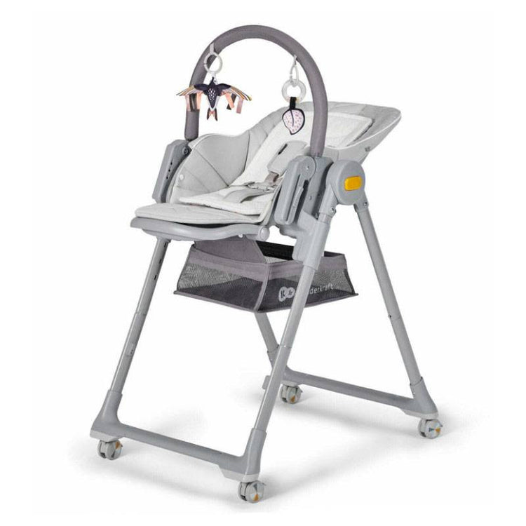 Kinderkraft Lastree 2 In 1 High Chair With Bouncer - Grey