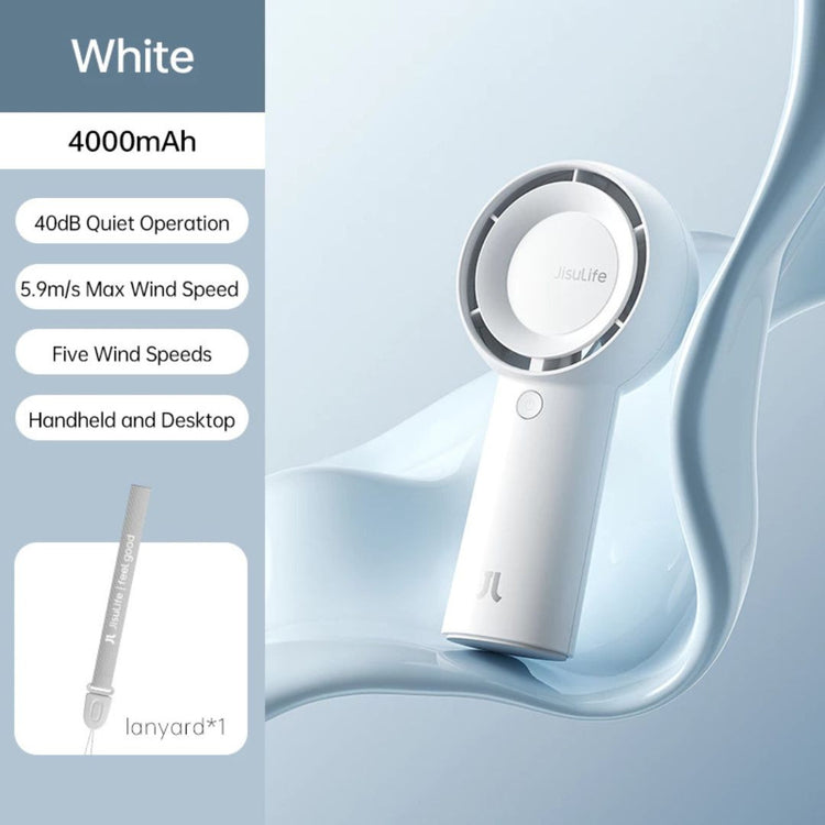 JisuLife Handheld Fan Life5 Plus (4000mAh/6000mAh) (FA43) | 5 Wind speeds Portable Handheld and Desk Turbo Fan Upgrade